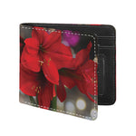 Red Amaryllis Print Bifold Wallet
