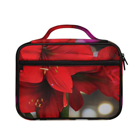 Red Amaryllis Print Briefcase Bible Bag