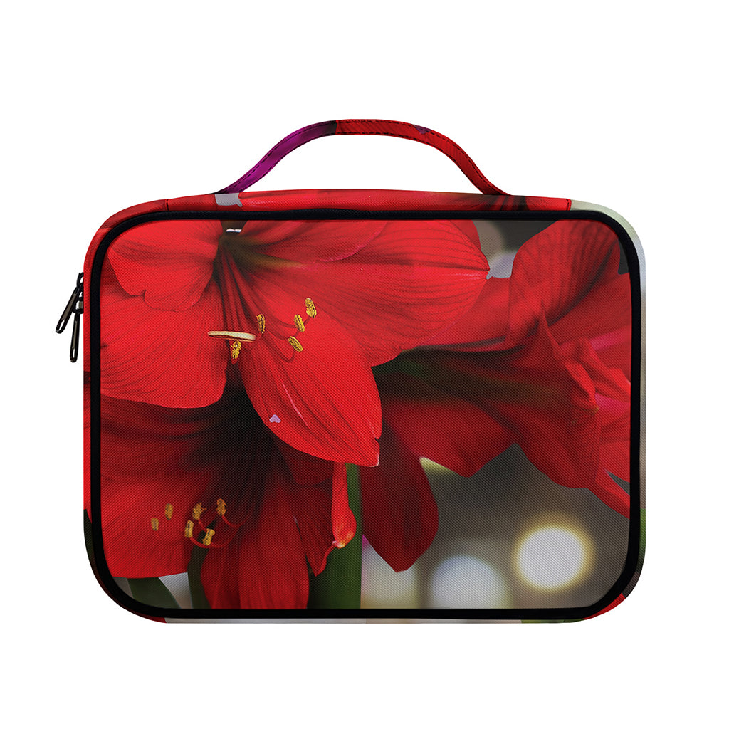 Red Amaryllis Print Briefcase Bible Bag