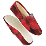 Red Amaryllis Print Casual Shoes