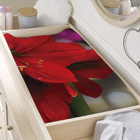 Red Amaryllis Print Changing Pad Cover