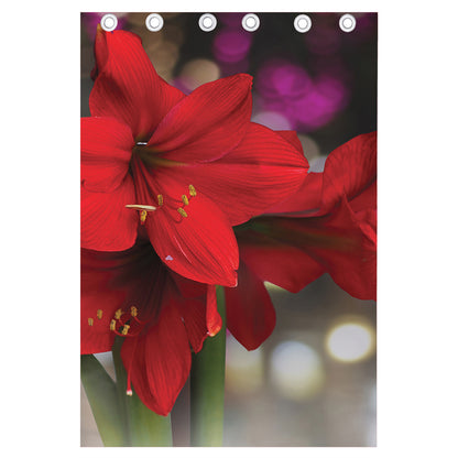 Red Amaryllis Print Curtain