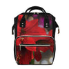 Red Amaryllis Print Diaper Bag