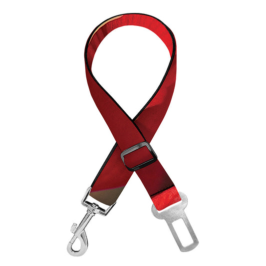 Red Amaryllis Print Dog Seat Belt