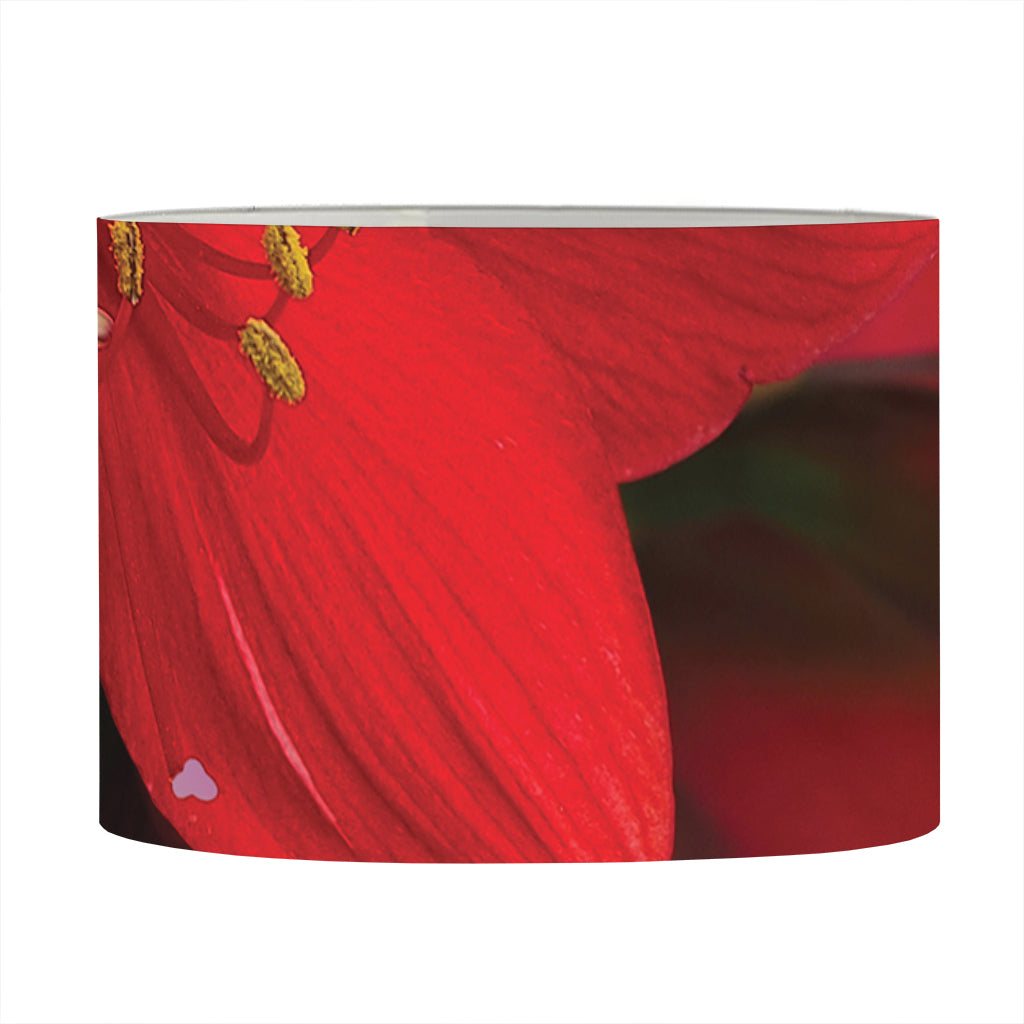 Red Amaryllis Print Drum Lamp Shade