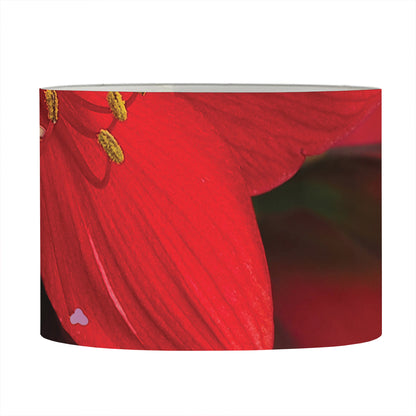 Red Amaryllis Print Drum Lamp Shade