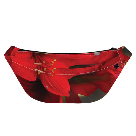 Red Amaryllis Print Fanny Pack