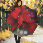 Red Amaryllis Print Foldable Umbrella