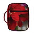 Red Amaryllis Print Front Pocket Bible Bag