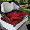 Red Amaryllis Print Golf Cart Seat Cover