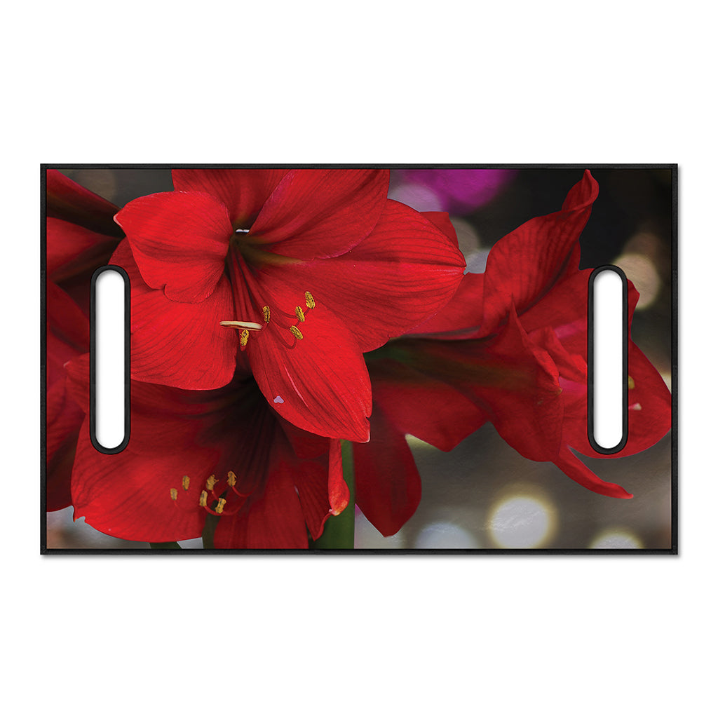 Red Amaryllis Print Golf Cart Seat Cover
