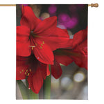 Red Amaryllis Print House Flag