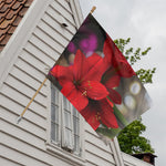 Red Amaryllis Print House Flag