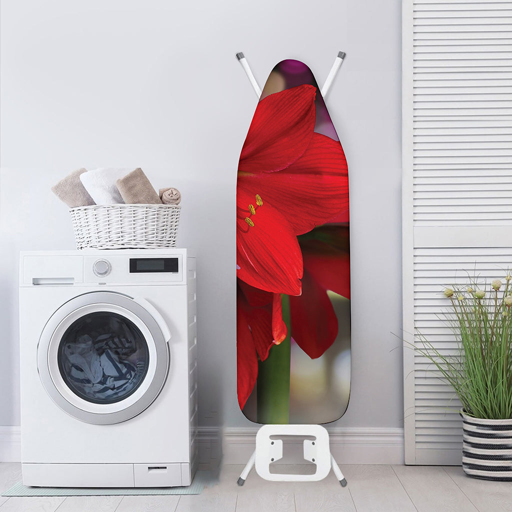 Red Amaryllis Print Ironing Board Cover