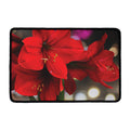 Red Amaryllis Print Kitchen Mat