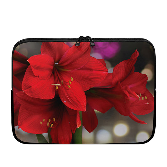 Red Amaryllis Print Laptop Sleeve