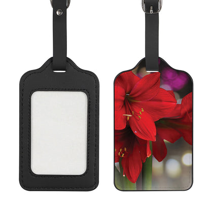 Red Amaryllis Print Luggage Tag