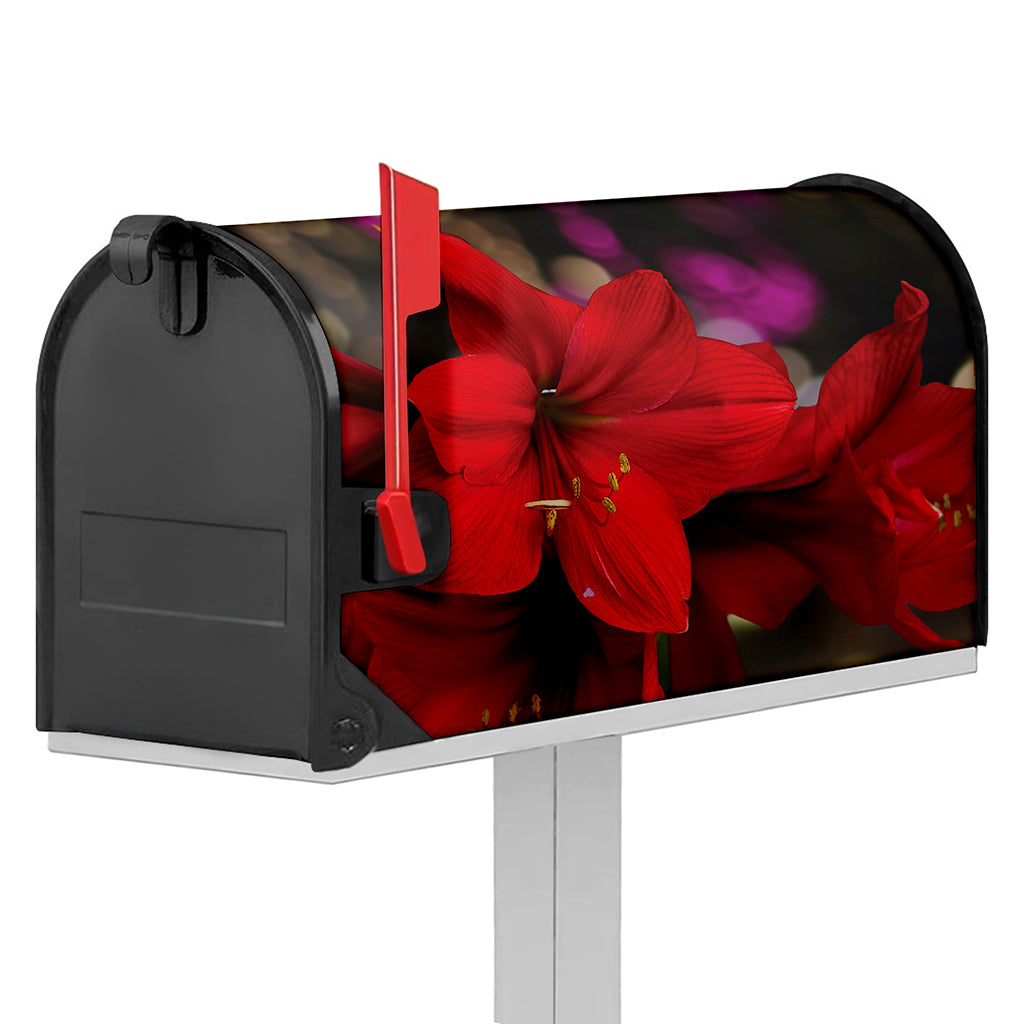 Red Amaryllis Print Mailbox Cover
