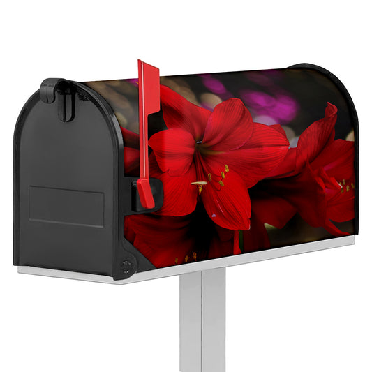 Red Amaryllis Print Mailbox Cover