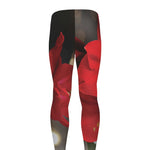 Red Amaryllis Print Men's leggings