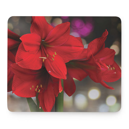 Red Amaryllis Print Mouse Pad
