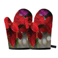 Red Amaryllis Print Oven Mitts