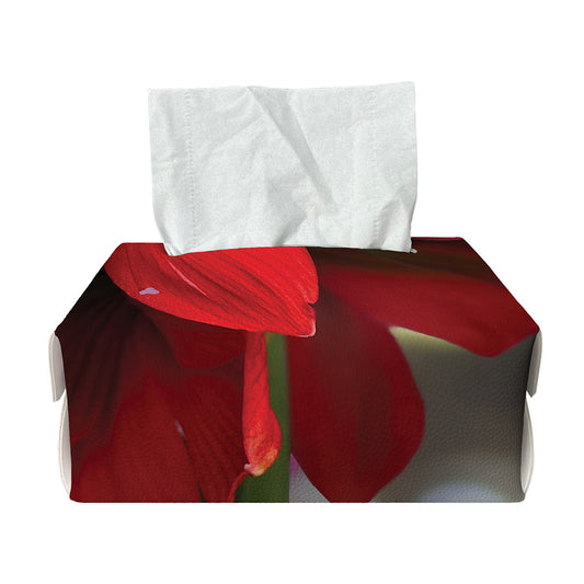 Red Amaryllis Print Rectangle Tissue Box Cover