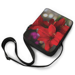 Red Amaryllis Print Rectangular Crossbody Bag