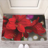 Red Amaryllis Print Rubber Doormat