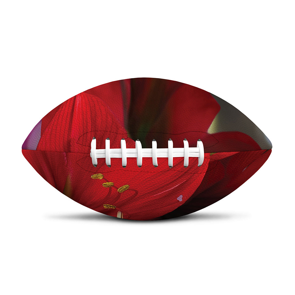 Red Amaryllis Print Rugby Ball