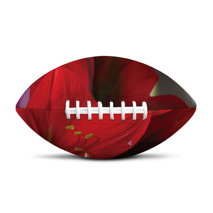 Red Amaryllis Print Rugby Ball