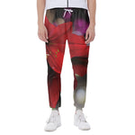 Red Amaryllis Print Scuba Joggers