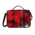 Red Amaryllis Print Shoulder Strap Bible Bag