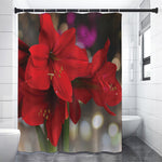 Red Amaryllis Print Shower Curtain