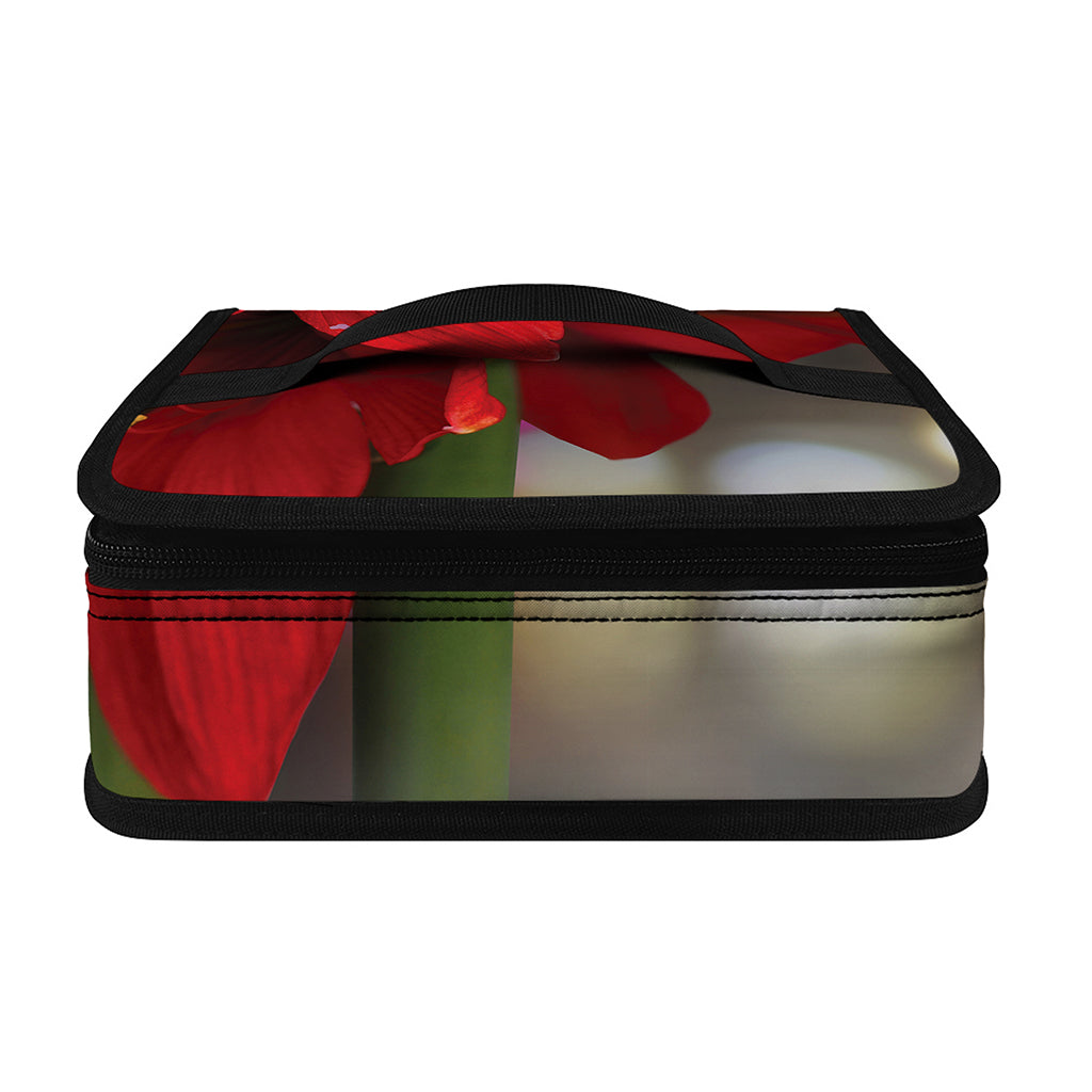 Red Amaryllis Print Small Lunch Bag