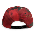 Red Amaryllis Print Snapback Cap