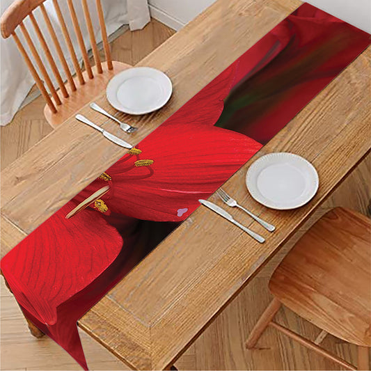 Red Amaryllis Print Table Runner