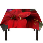 Red Amaryllis Print Tablecloth