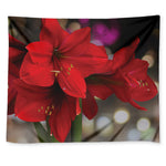 Red Amaryllis Print Tapestry