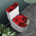 Red Amaryllis Print Toilet Lid And Tank Cover Set