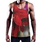 Red Amaryllis Print Training Tank Top