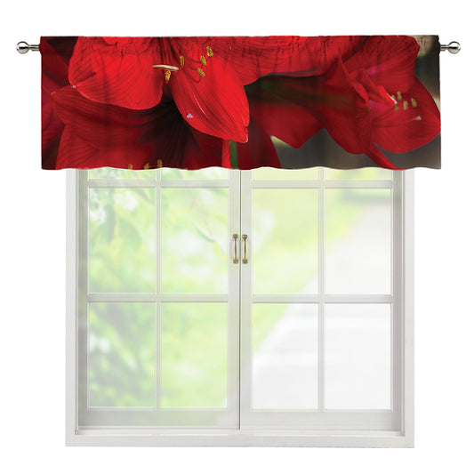 Red Amaryllis Print Window Valance
