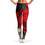 Red Amaryllis Print Women's Leggings