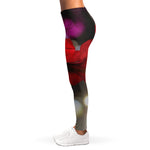 Red Amaryllis Print Women's Leggings