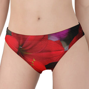 Red Amaryllis Print Women's Panties