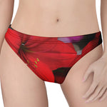 Red Amaryllis Print Women's Thong