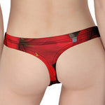 Red Amaryllis Print Women's Thong