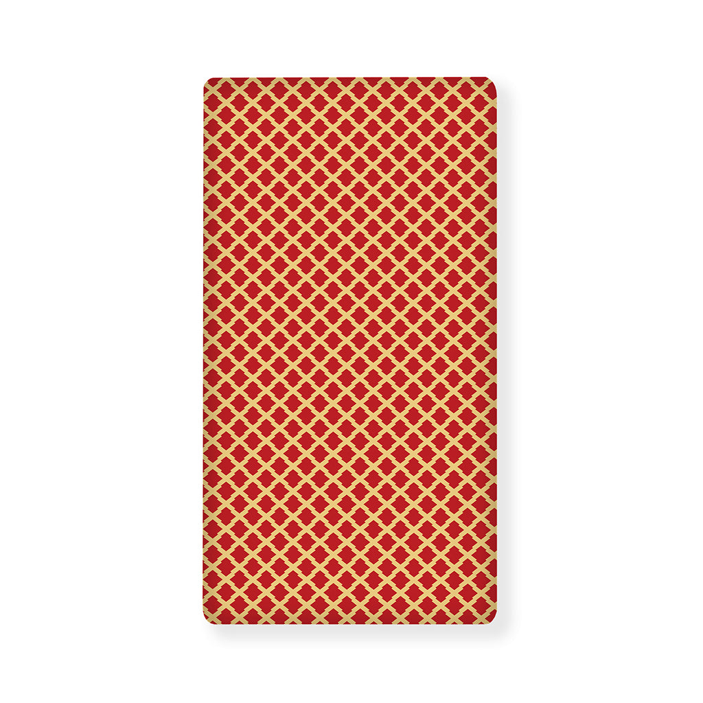 Red And Beige Japanese Pattern Print Baby Crib Sheet