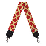 Red And Beige Japanese Pattern Print Bag Strap
