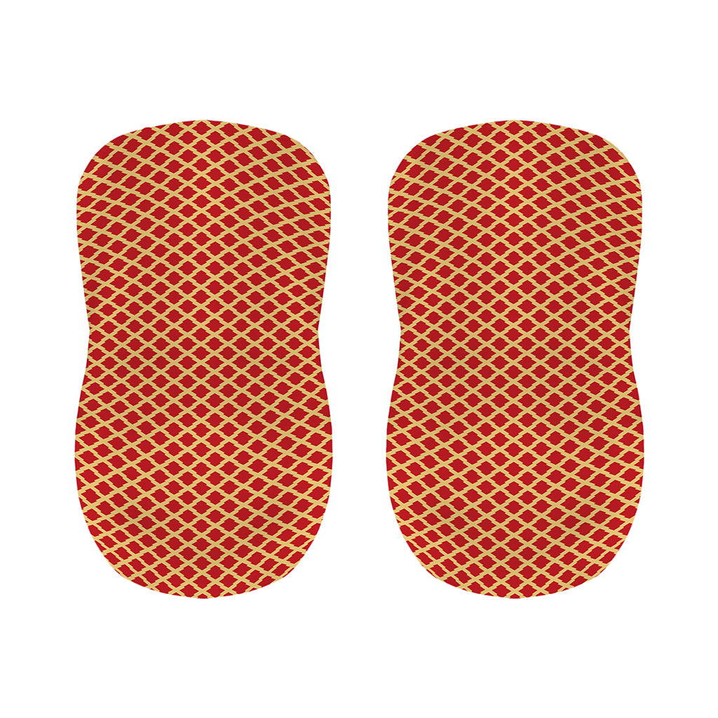 Red And Beige Japanese Pattern Print Bar Stool Covers